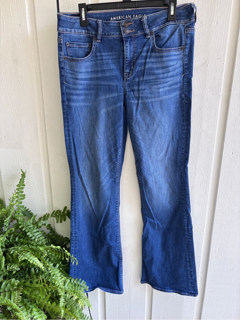 American Eagle Outfitters Women's Dark Blue Artist Flare Jeans